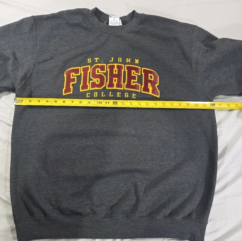 Champion Men's Dark Gray St. John Fisher College Crewneck Sweater